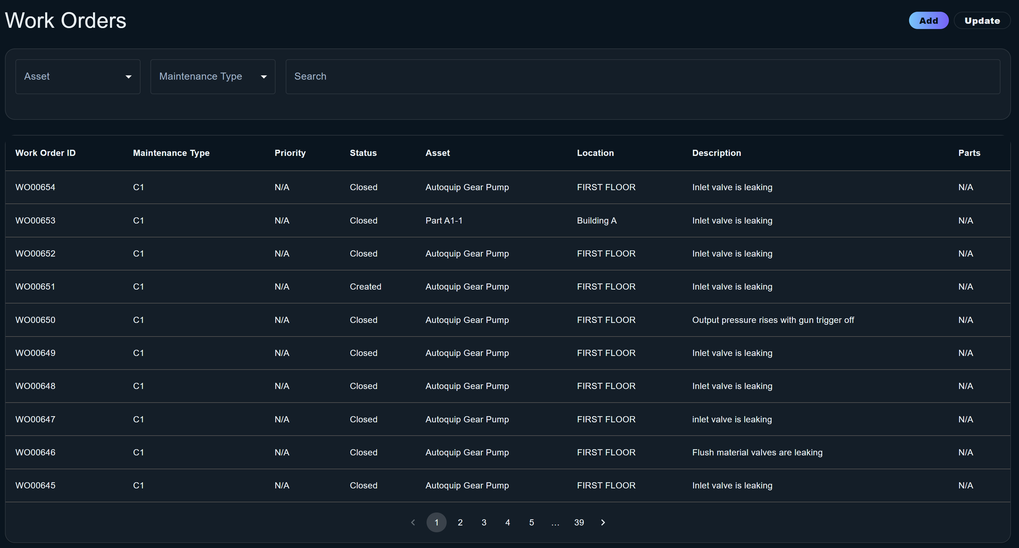 Work orders placeholder